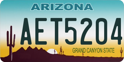 AZ license plate AET5204