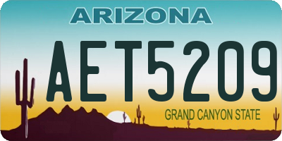 AZ license plate AET5209