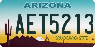 AZ license plate AET5213