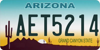 AZ license plate AET5214