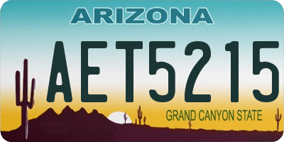 AZ license plate AET5215