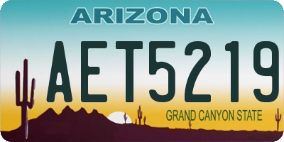 AZ license plate AET5219
