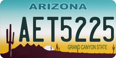 AZ license plate AET5225