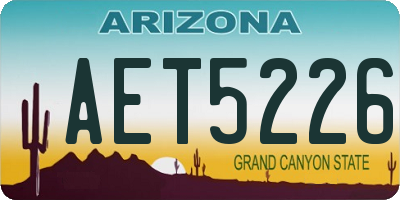 AZ license plate AET5226