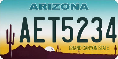 AZ license plate AET5234