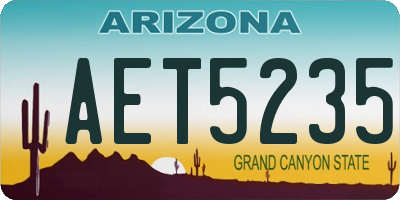 AZ license plate AET5235