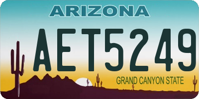 AZ license plate AET5249