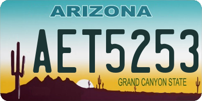 AZ license plate AET5253