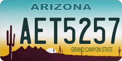 AZ license plate AET5257