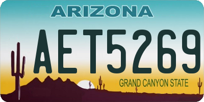 AZ license plate AET5269