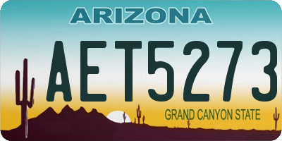 AZ license plate AET5273