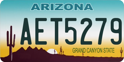 AZ license plate AET5279