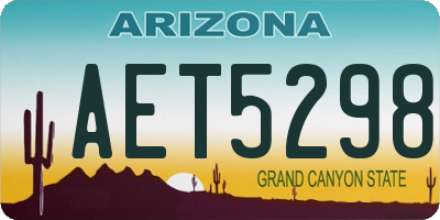 AZ license plate AET5298