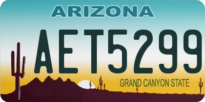 AZ license plate AET5299