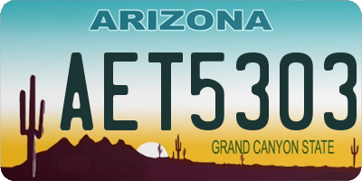 AZ license plate AET5303