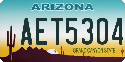 AZ license plate AET5304