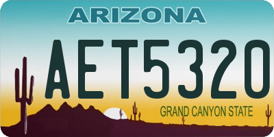 AZ license plate AET5320