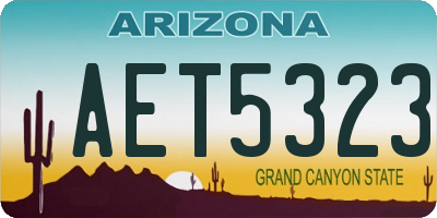 AZ license plate AET5323