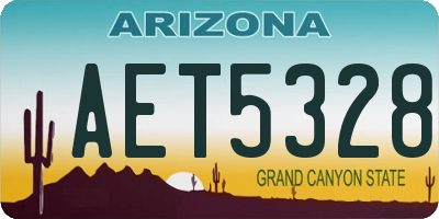 AZ license plate AET5328