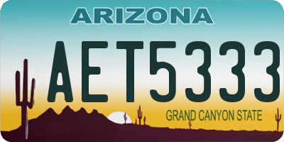 AZ license plate AET5333