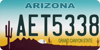 AZ license plate AET5338