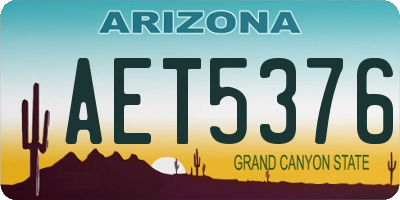 AZ license plate AET5376