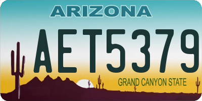 AZ license plate AET5379