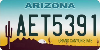 AZ license plate AET5391