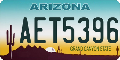 AZ license plate AET5396