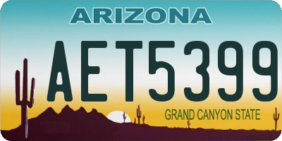 AZ license plate AET5399