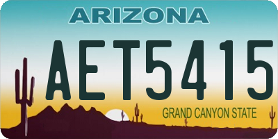 AZ license plate AET5415