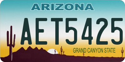 AZ license plate AET5425