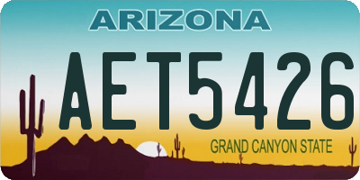 AZ license plate AET5426