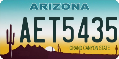 AZ license plate AET5435