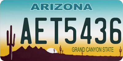 AZ license plate AET5436