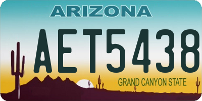 AZ license plate AET5438