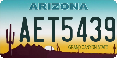 AZ license plate AET5439