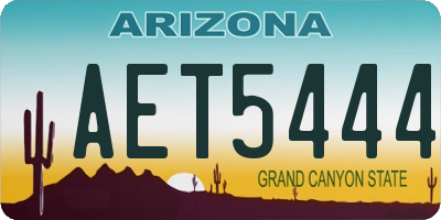 AZ license plate AET5444
