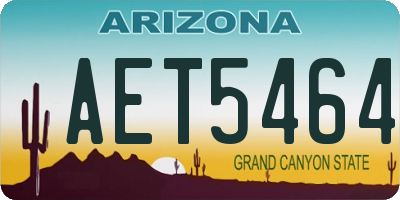AZ license plate AET5464