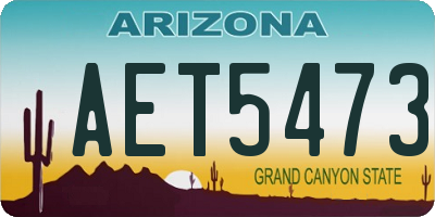 AZ license plate AET5473