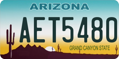 AZ license plate AET5480