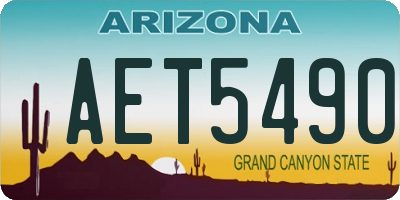 AZ license plate AET5490