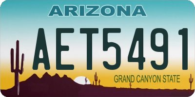 AZ license plate AET5491