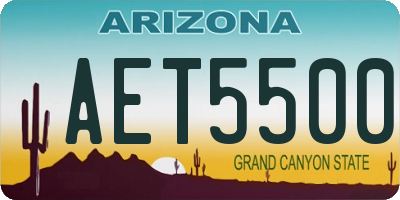 AZ license plate AET5500
