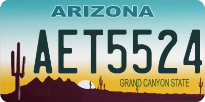 AZ license plate AET5524