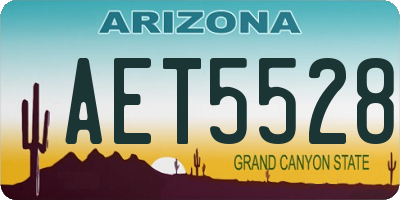 AZ license plate AET5528