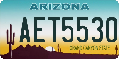 AZ license plate AET5530