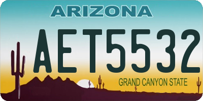 AZ license plate AET5532