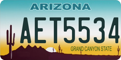 AZ license plate AET5534
