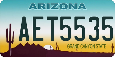 AZ license plate AET5535